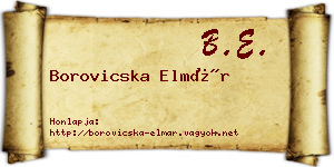 Borovicska Elmár névjegykártya